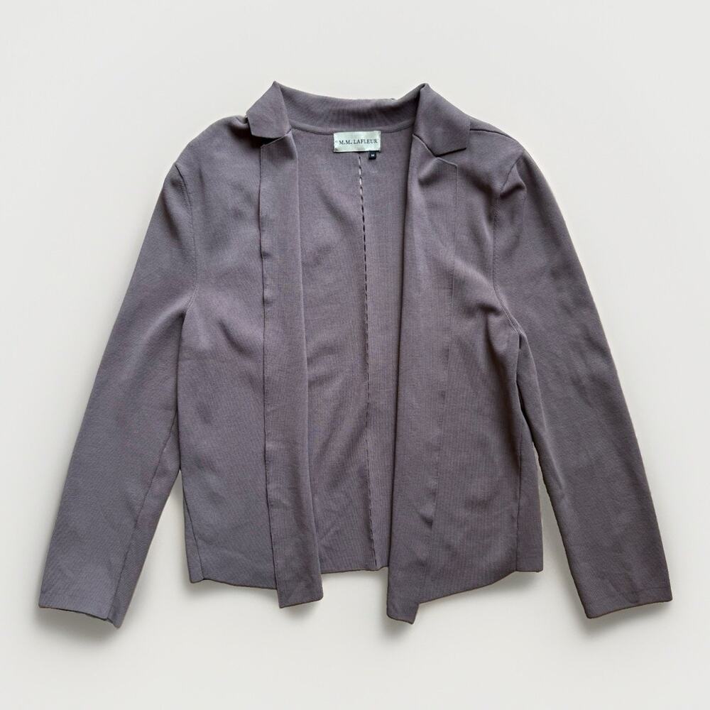 MM Lafleur Cardigan Women's Medium Mauve Open Sweater Rayon New York Designer